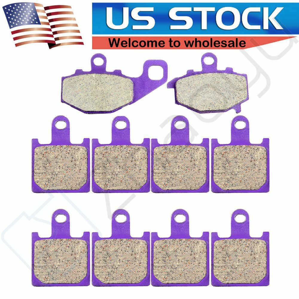 5 Pairs Brake Pads Front And Rear For 2009-2012 Kawasaki ZX600R Carbon Fiber 6B93BC-57