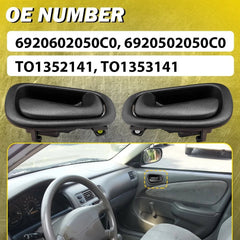 4PC Interior Door Handle For 1998-2002 Toyota Corolla/Chevrolet Prizm Black EOA 6B93BC-57