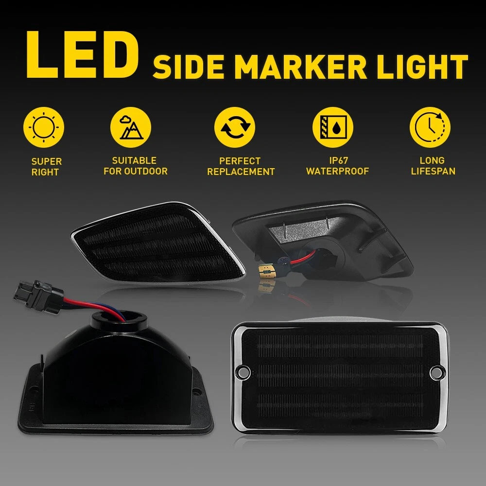 LED Front Fender Side Marker Bumper Signal Lights For 97-06 Jeep Wrangler TJ EOA 6B93BC-57