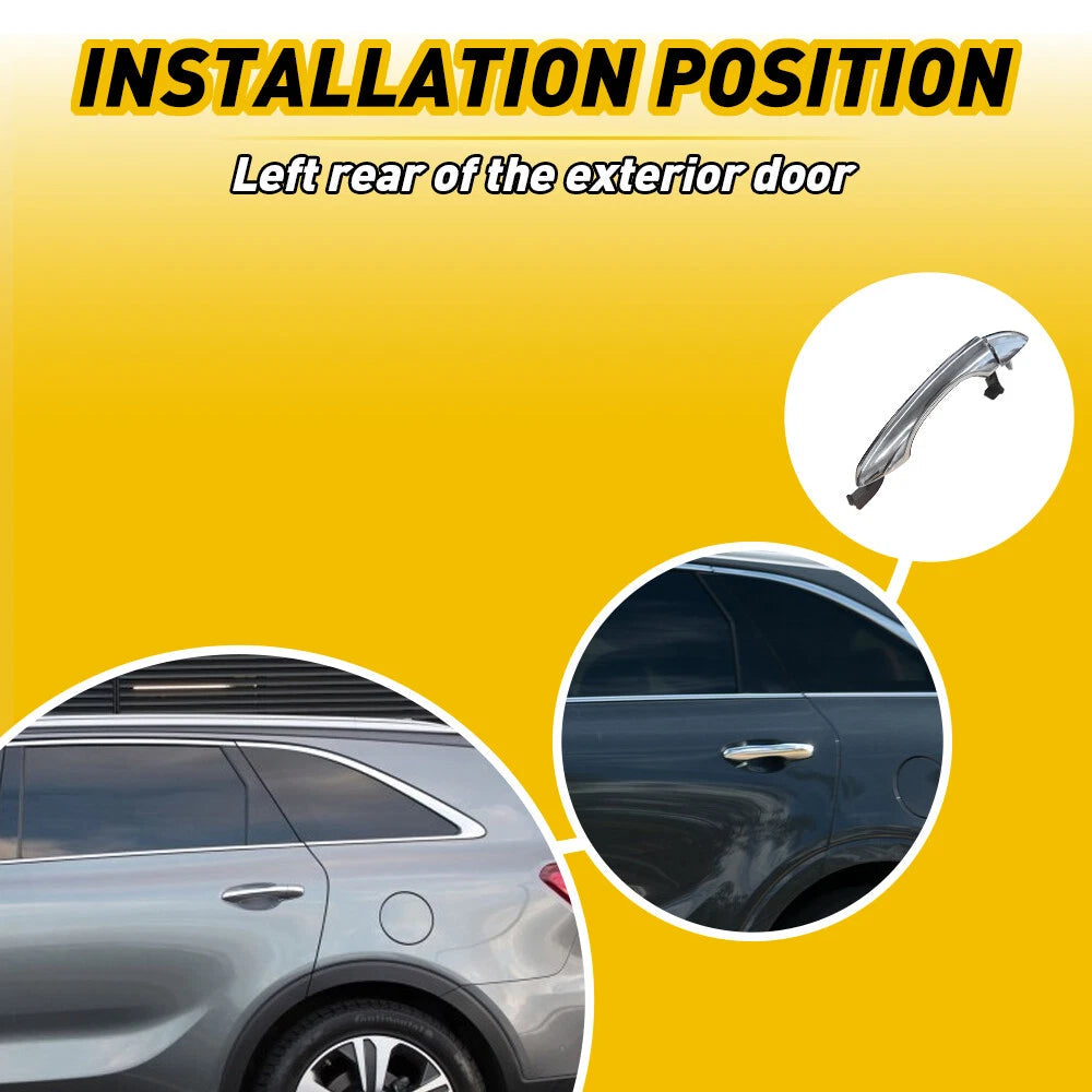 Fit For 2016-2020 Kia Sorento Rear Left Driver Side Outside Exterior Door Handle 6B93BC-57