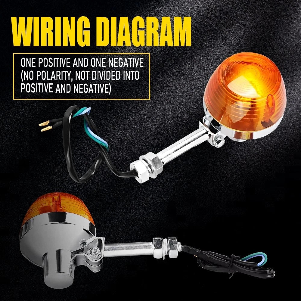 2PC Motorcycle Turn Signal Indicator Amber Blinker Light Mini Lamp Universal EOA 6B93BC-57
