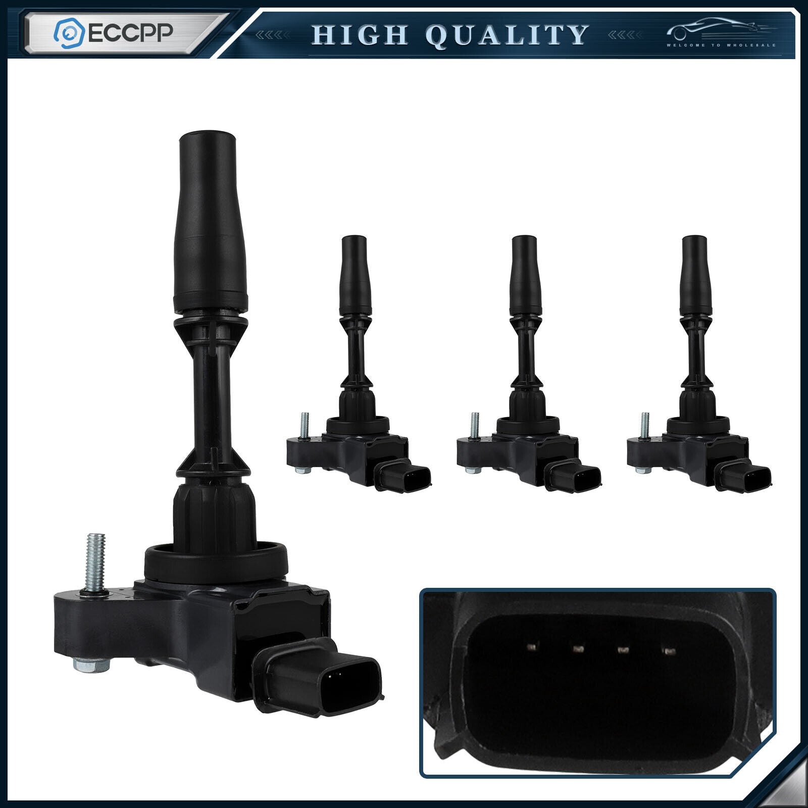 ECCPP 4 Ignition Coils For 13-19 Cadillac ATS 2.0L 17-20 Buick Envision 2.5L L4 ECCPP