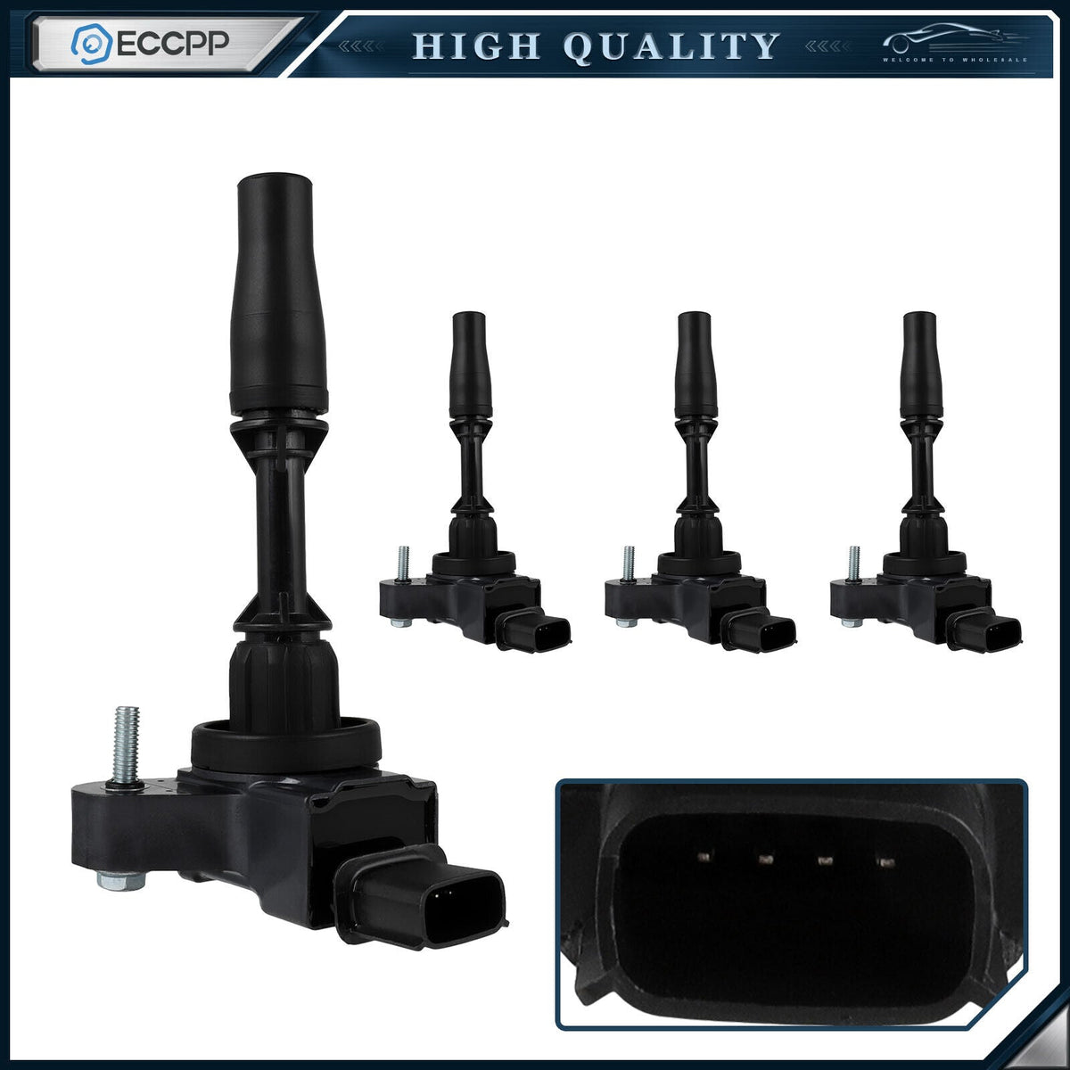 ECCPP 4 Ignition Coils For 13-19 Cadillac ATS 2.0L 17-20 Buick Envision 2.5L L4 ECCPP