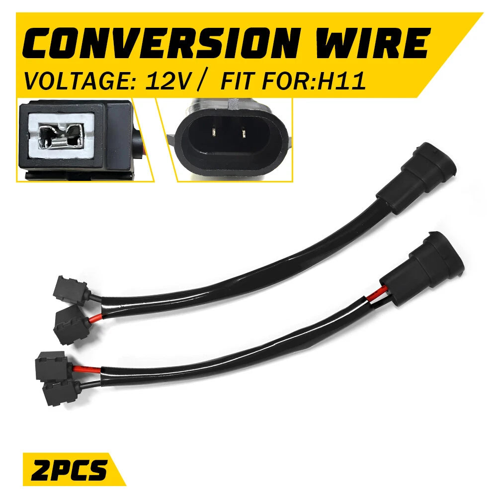 Conversion Wire H11 to H1 Two Harness Headlight Low Adapter Connector Plug EOA 6B93BC-57