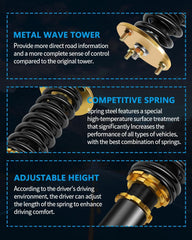 Coilovers Struts Suspension Springs For 2006-2013 IS250 IS350 RWD Adj Height Kit 6B93BC-57