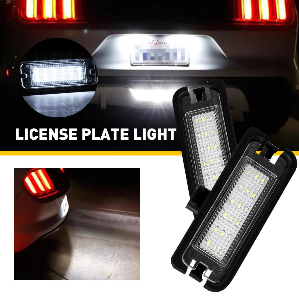 Car Rear LED License Plate Light Lamp Assembly For 2015-2021 Ford Mustang 6000K 6B93BC-57