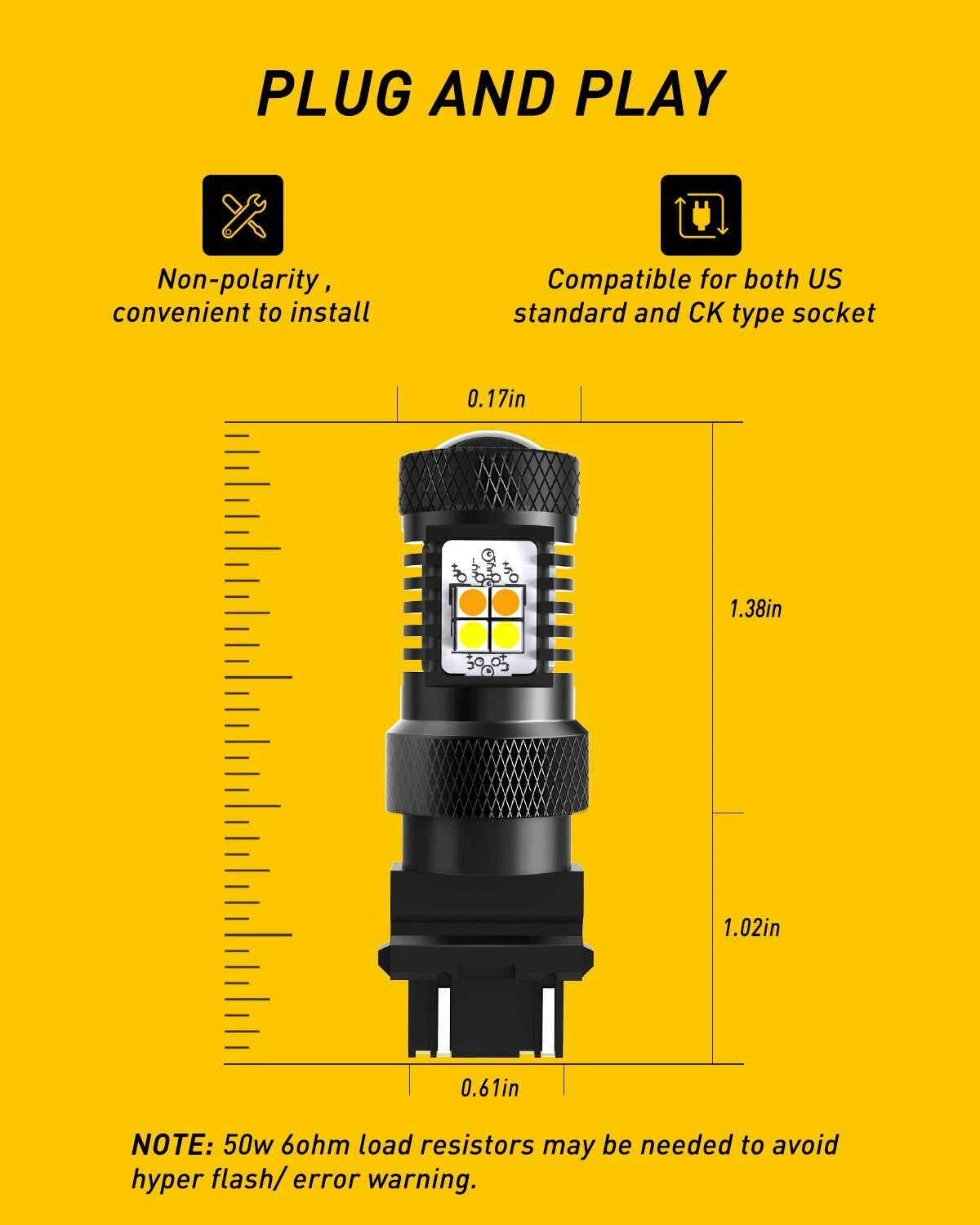4X 3157 4057 LED Switchback Dual Color White Yellow amber Turn Signal Light 16K 6B93BC-57