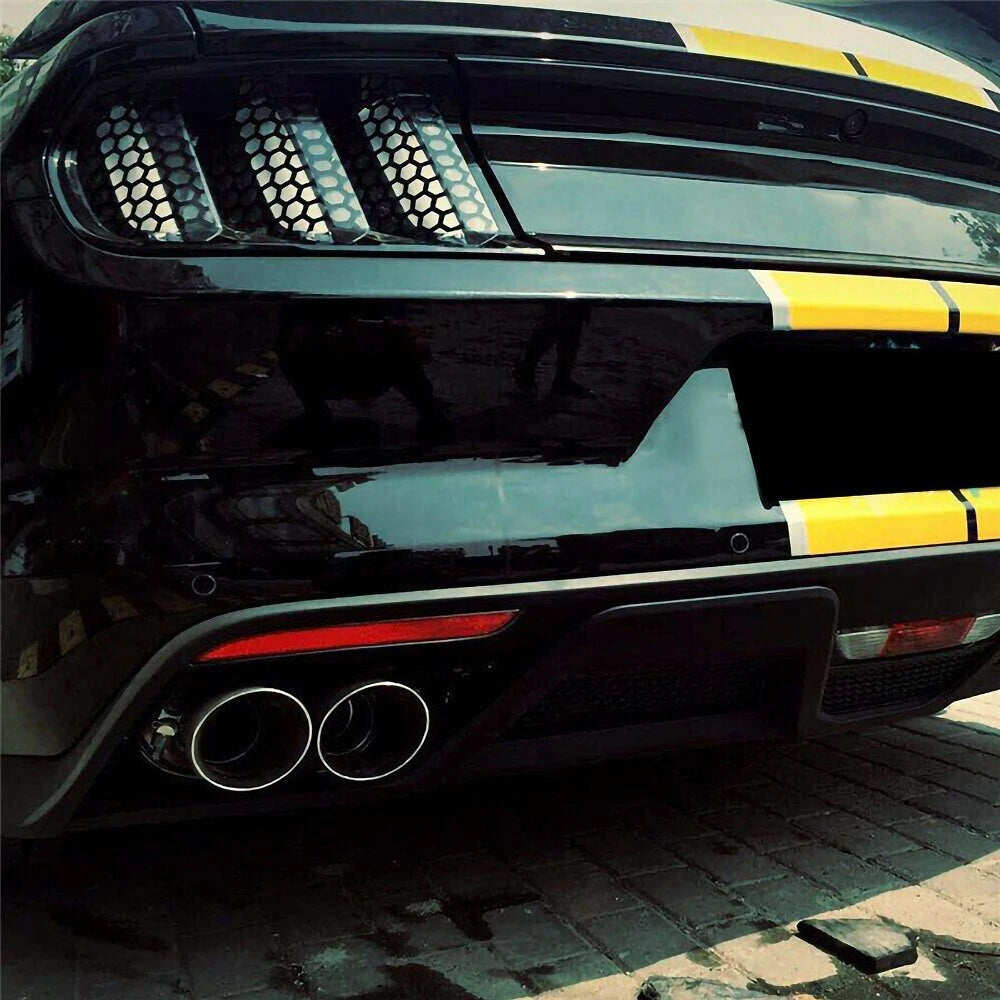 2* Black Honeycomb Sticker Car Rear Tail Light Cover Tail-lamp Decal Auto Parts 6B93BC-57
