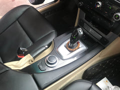 Interior Center Console Carbon Fiber Molding Sticker Decals For BMW E60 2006-10