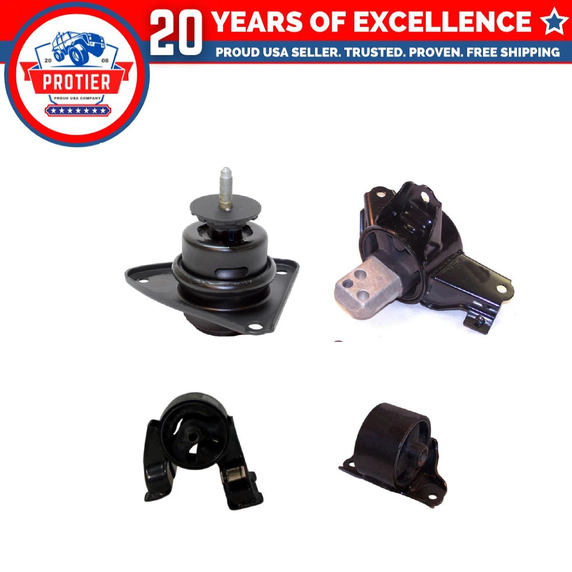 Motor & Trans Mount 4PCS Set Fit 2007-2011 Hyundai Elantra 2.0L for Manual 6B93BC-57