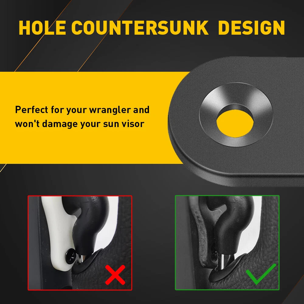 2x Metal Sun Visor Clip Bracket Holder Hook For JEEP Wrangler JK JL Gladiator US 6B93BC-57