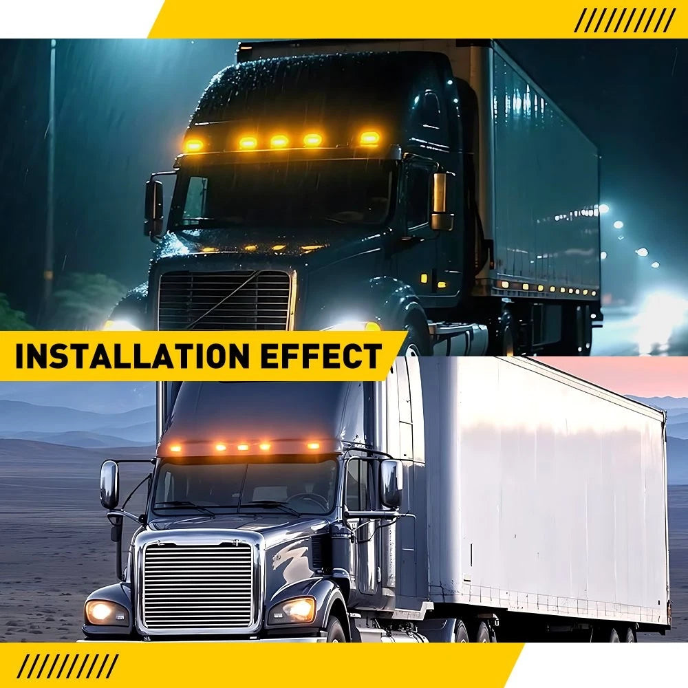 Amber Led Top Marker Cab Roof Light For 12v Semi-Trailers Dump Truck Trailer EOA 6B93BC-57
