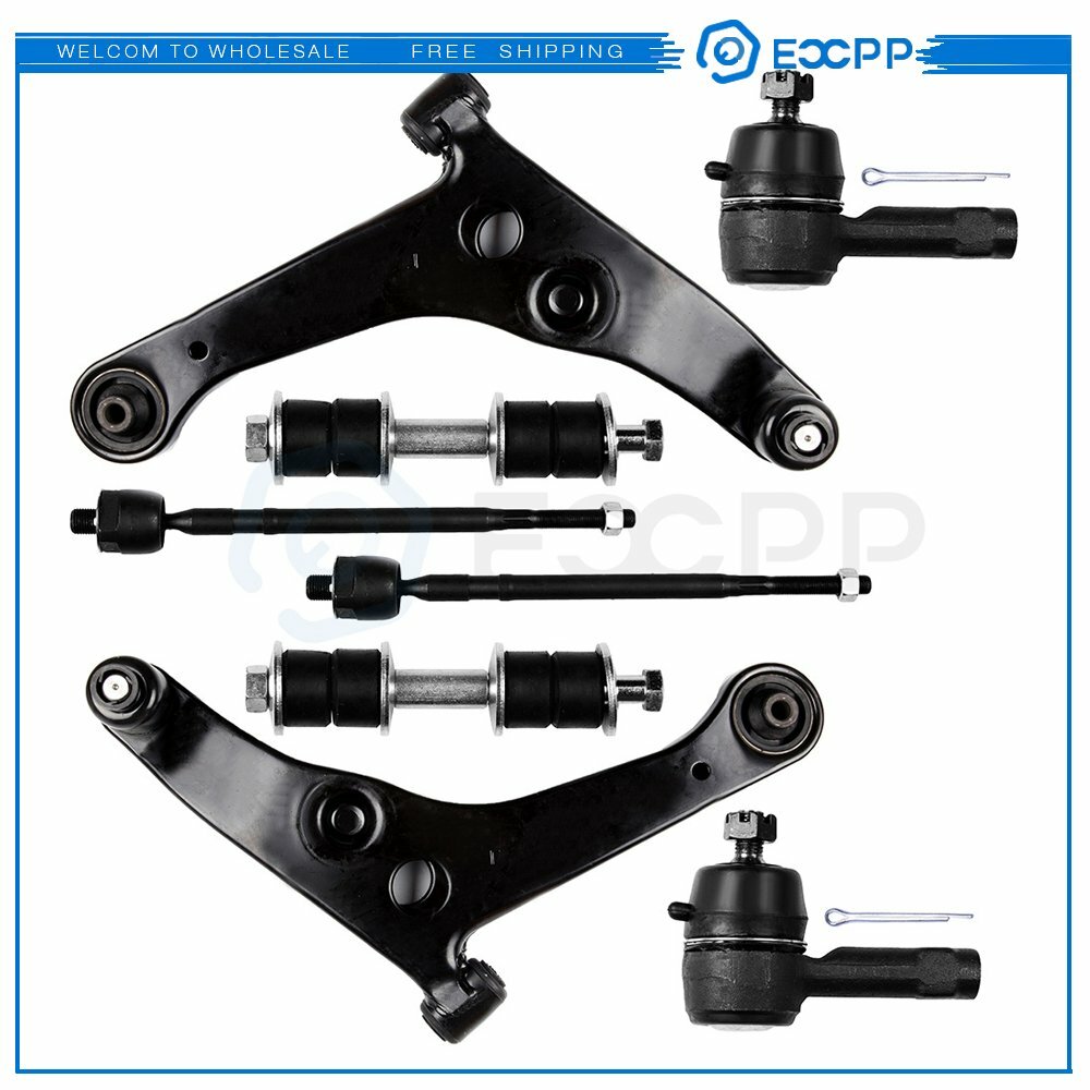 8pcs Front Control Arm Tie Rod End Sway Bar For 2002-2005 2006 Mitsubishi Lancer MITSUBISHI