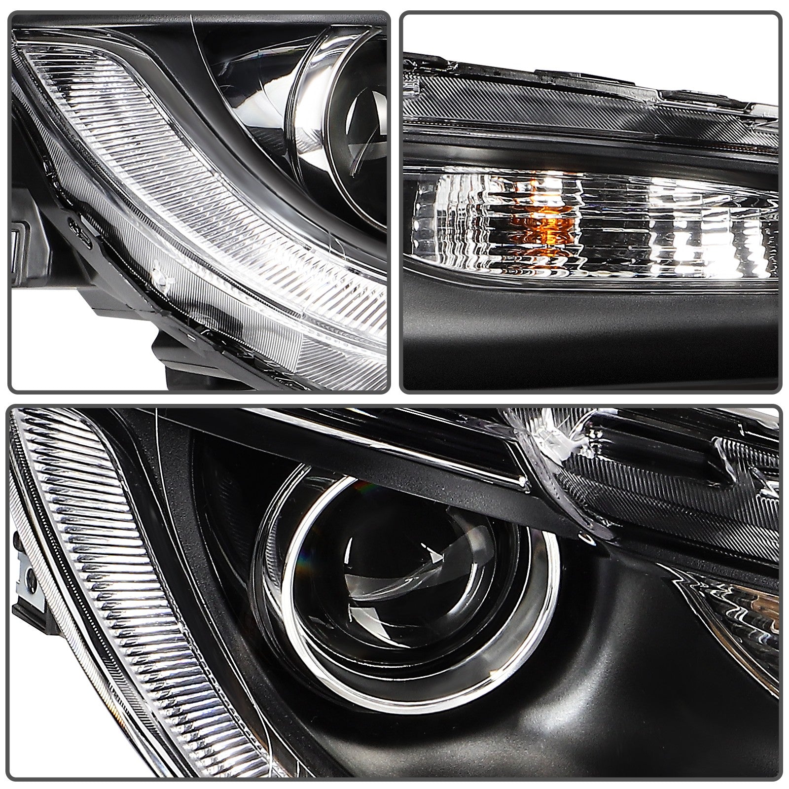 Passenger Right Side LED Headlight For 2015-2017 Chrysler 200 2.4L 3.6L Black 6B93BC-57
