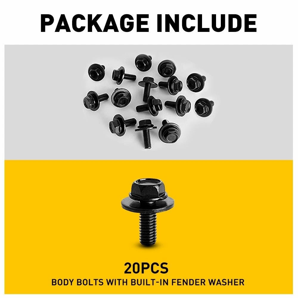 Bolts Screws Fastener M6 10mm Hex For Car Body Fender Engine Splash Shield EOA 6B93BC-57