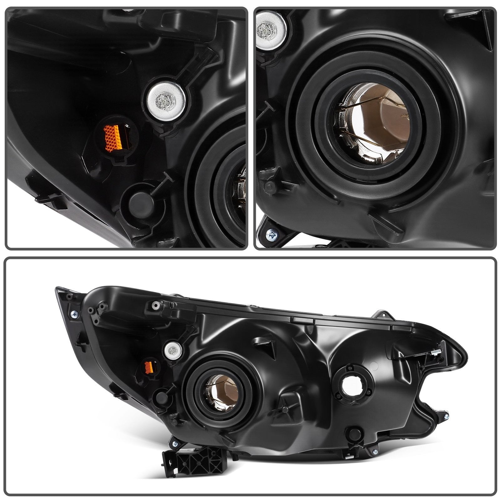 ECCPP Headlight Assembly For Honda CR-V CRV 2.4L 2012-2014 Left Side Black Amber 6B93BC-57