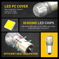 2x Super Bright 1156 1141 LED Interior RV Camper Trailer Light Bulb 6000K White 6B93BC-57