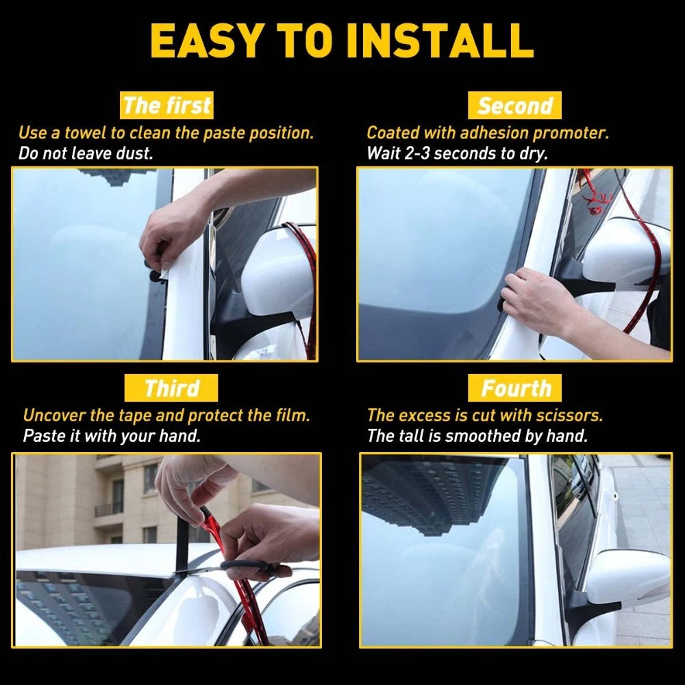 For Honda Models Car Windshield Weather Seal Rubber Trim Molding Cover 10 Feet A 6B93BC-57