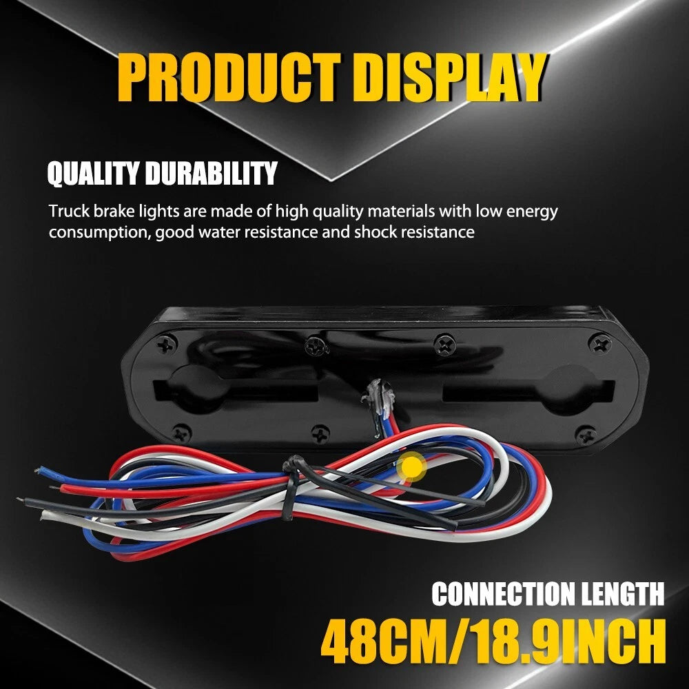 2x Red/Amber 9" 5" Oval LED Truck Trailer Stop Turn Tail Brake Light Flowing DRL 6B93BC-57