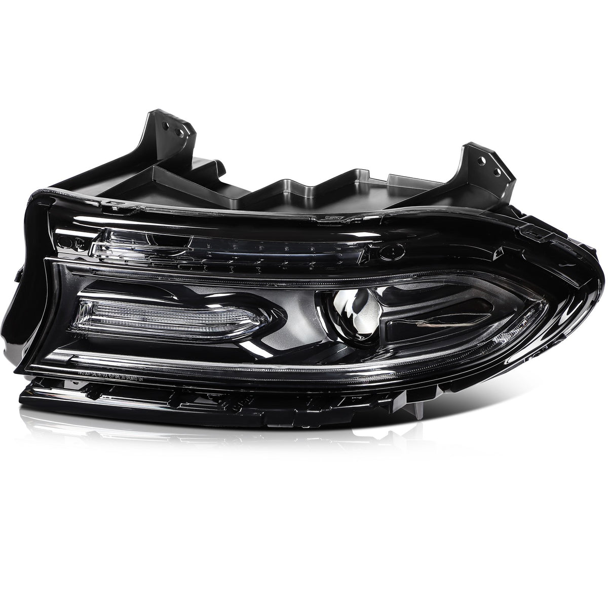 Headlight Assembly Left Side For 2015 2016 2017-2022 Dodge Charger Black Housing