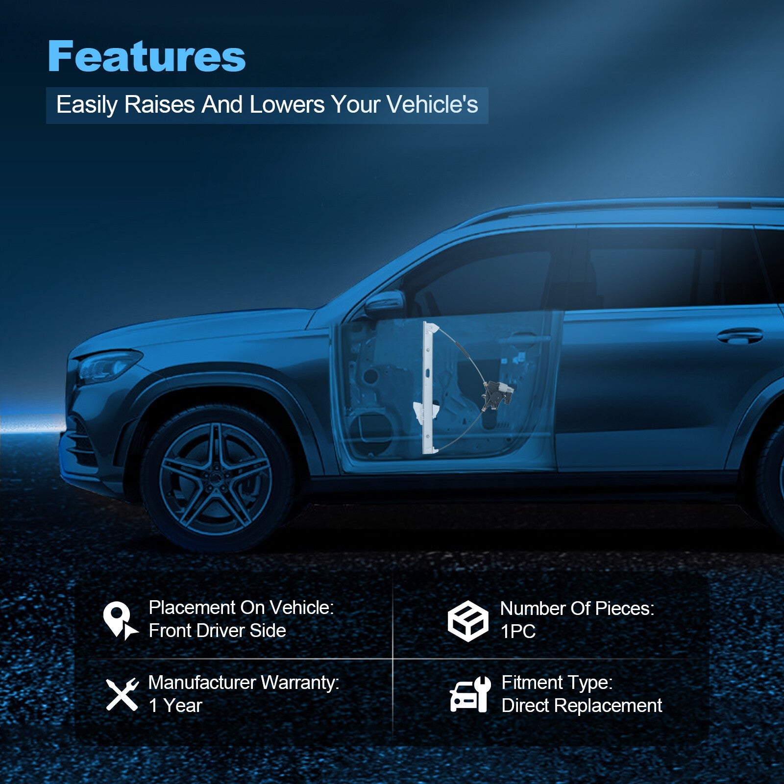 For 2004-2009 Mazda 3 Front Left Power Window Regulator & Motor 6B93BC-57