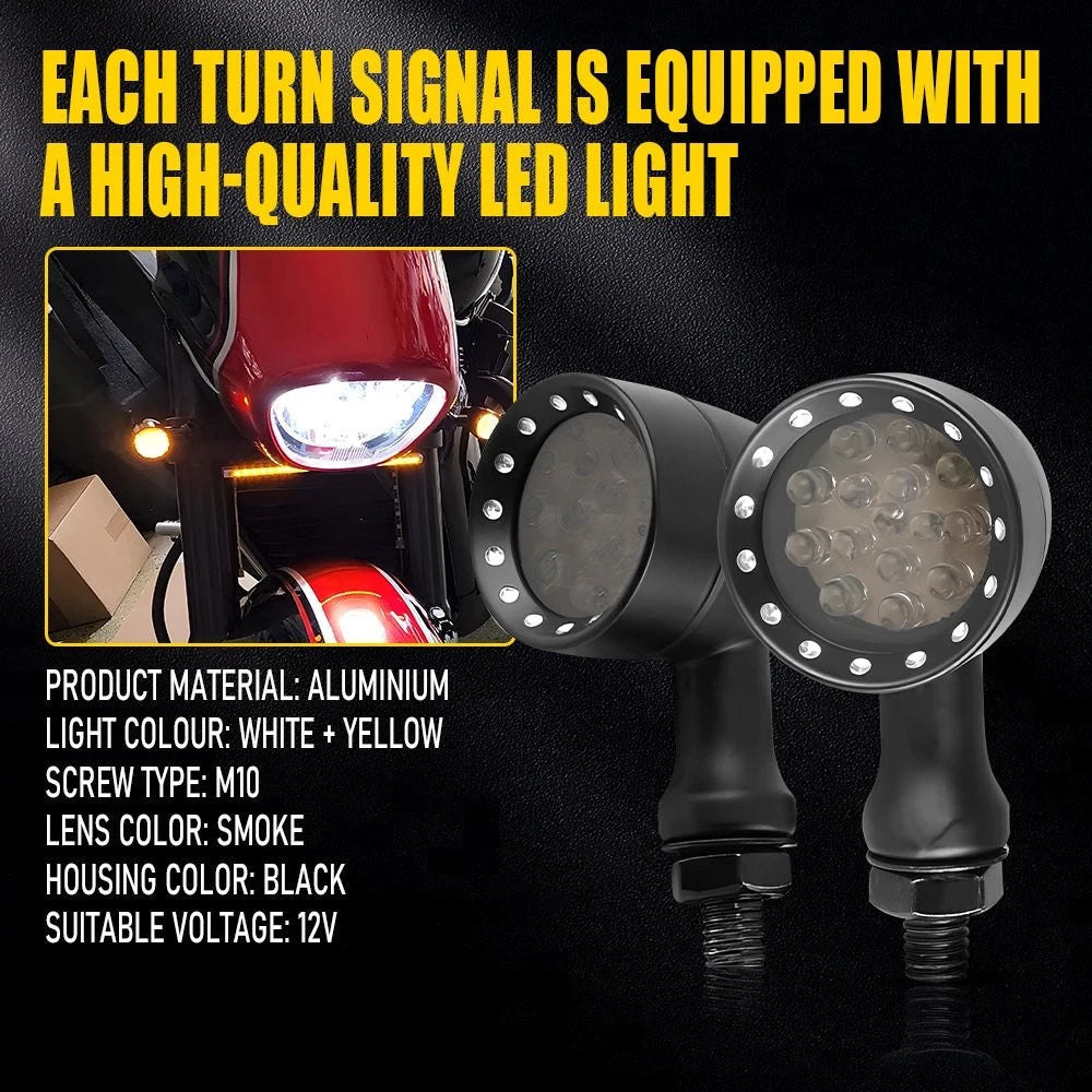 Universal Motorcycle Turn Signal Light Front LED Blinkers Indicators For Honda A 6B93BC-57