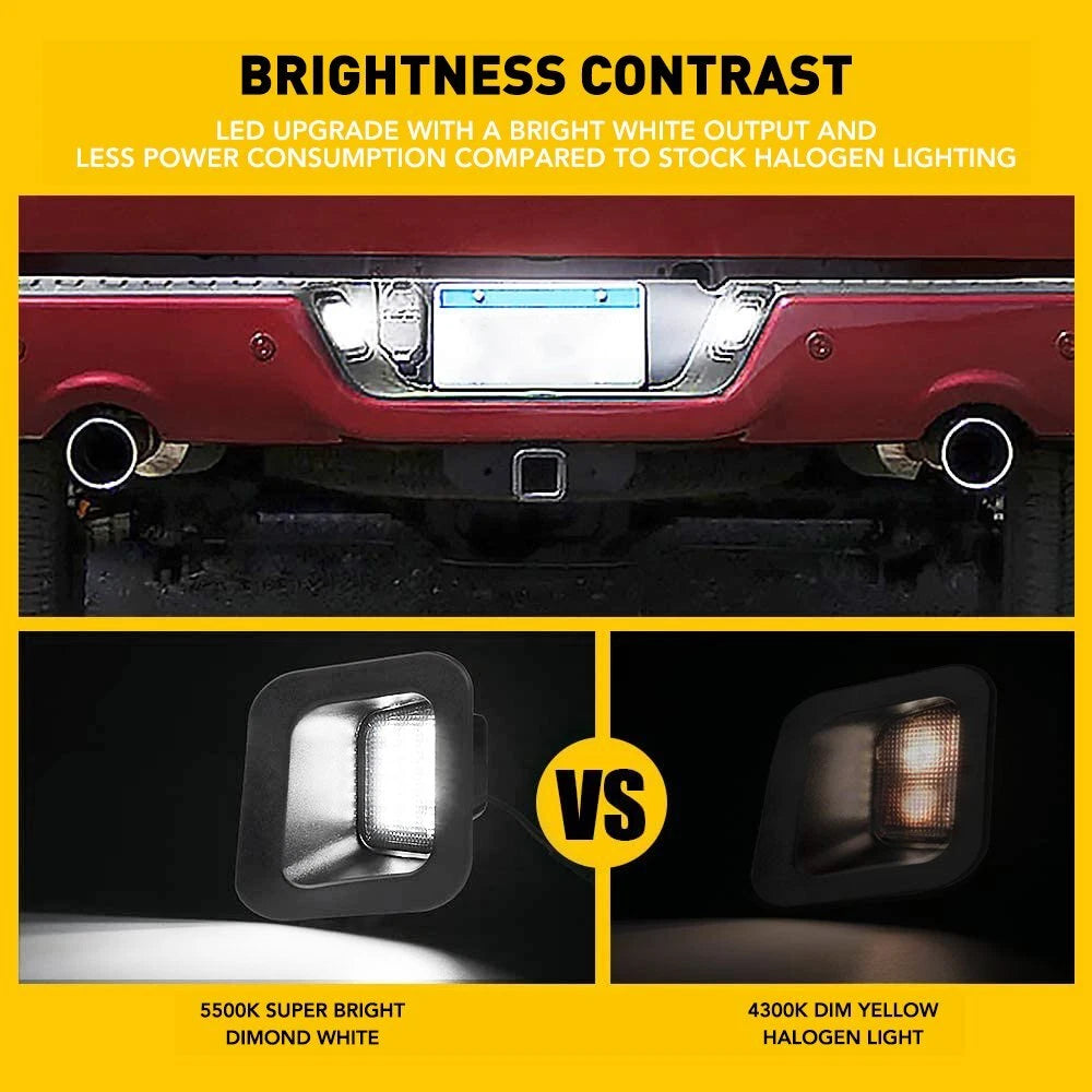 AUXITO LED Rear License Lights Plate Error Free For Ram 2010-2018 1500 2500 3500 AUXITO