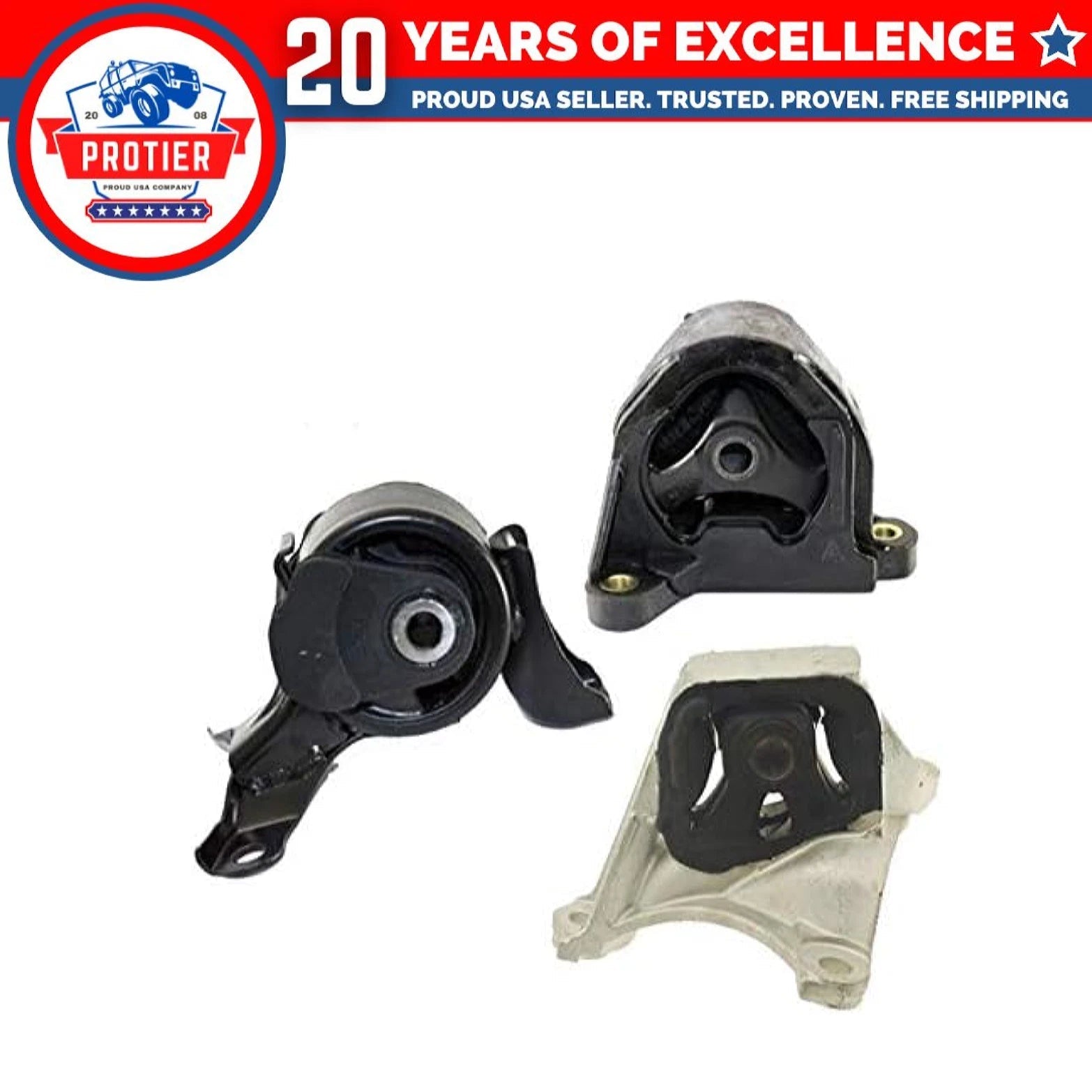 Motor & Trans Mount 3PCS Set Compatible for 2003-2010 Honda Element 2.4L Manual 6B93BC-57