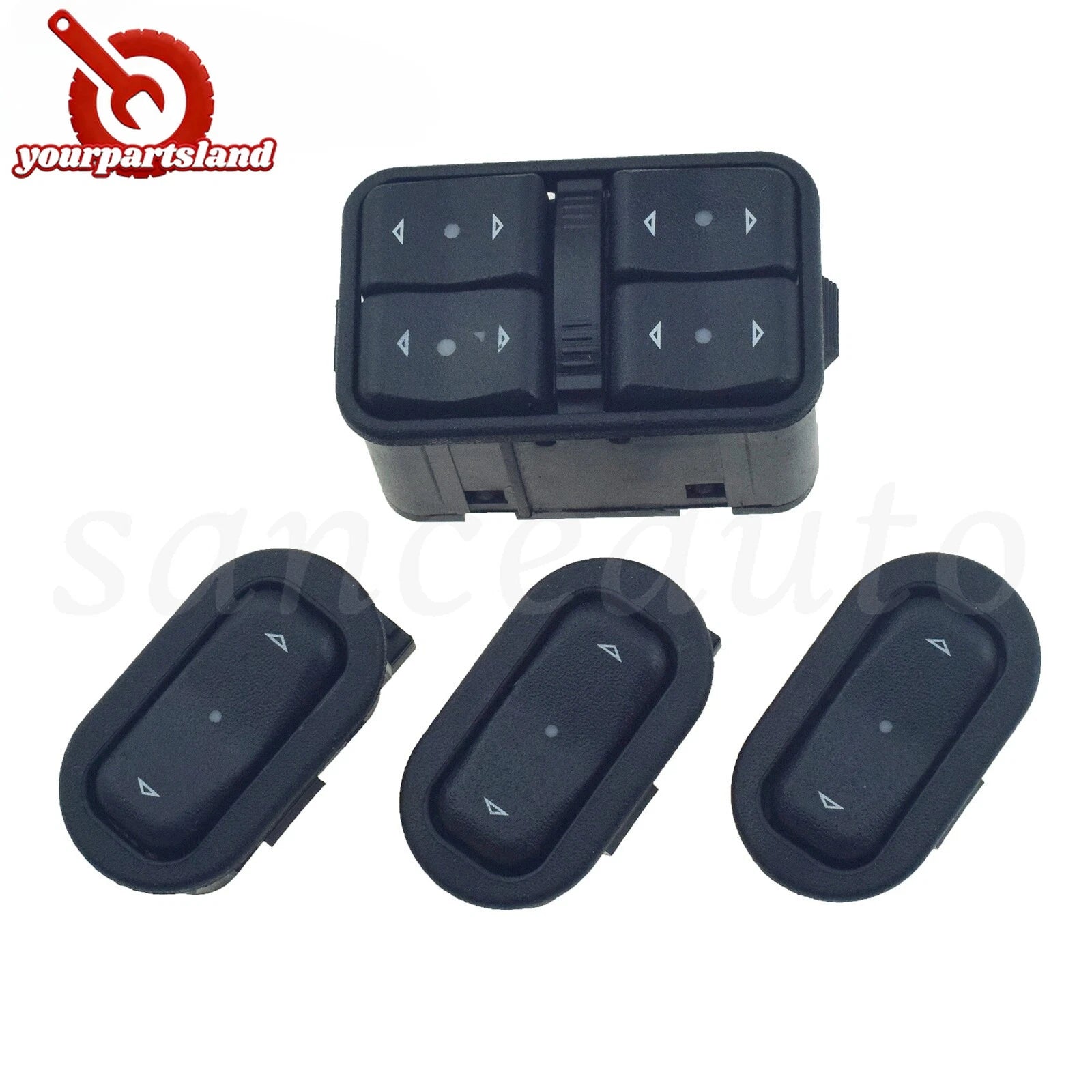 4PCS Power Window Control Switch For Opel Vauxhall Astra G Zafira A 1999-2005 6B93BC-57