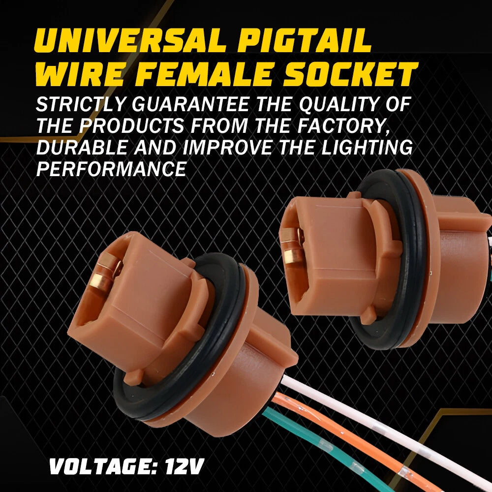 Flosser Pigtail Wire 2644 Female Socket 7443 Two Harness Front Turn Signal Lamp 6B93BC-57