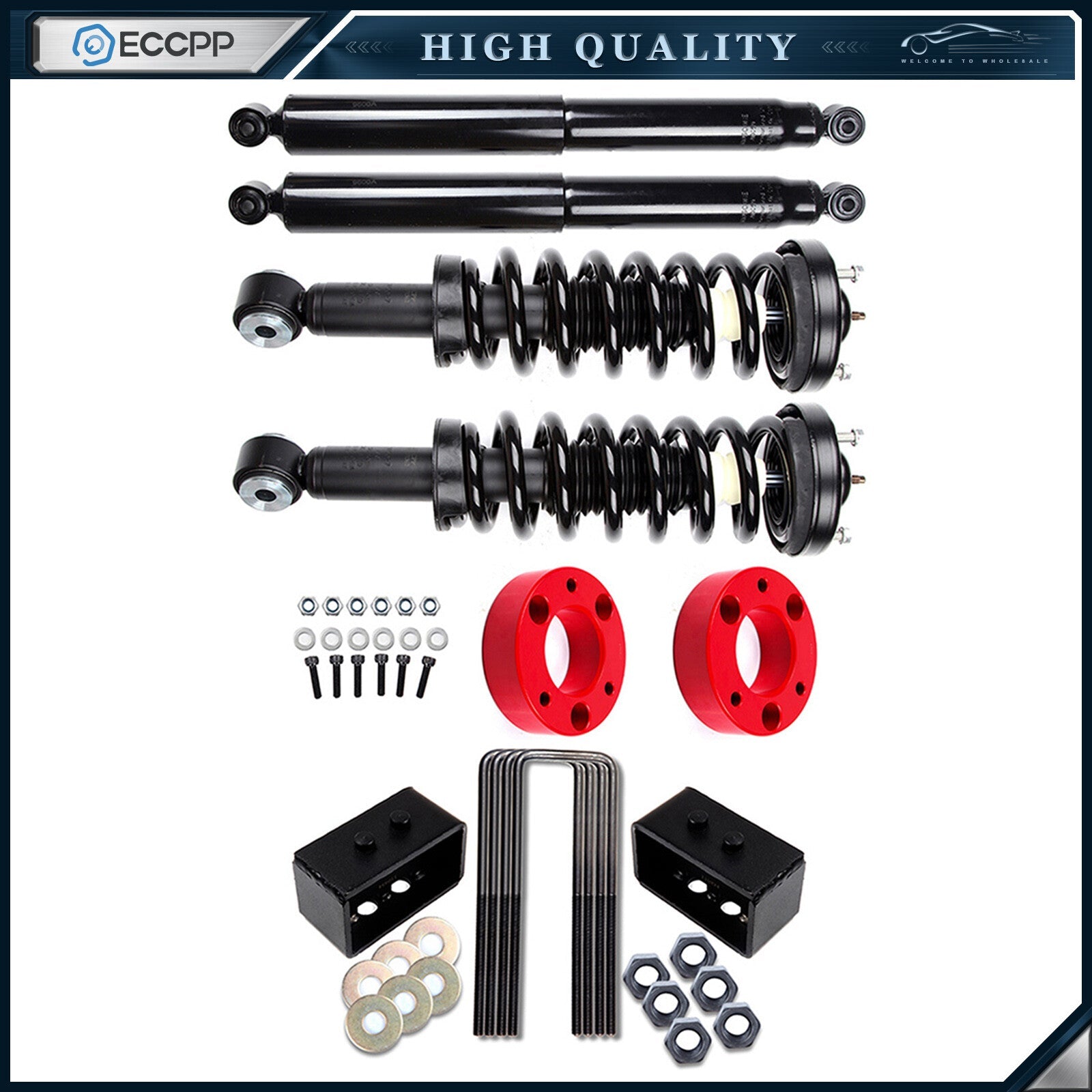 2.5" Front 2" Rear Leveling Lift Kit & 4X Struts Shocks For Ford F-150 2WD 04-08 6B93BC-57