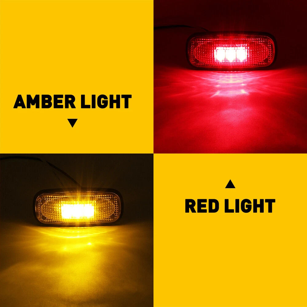 4Pcs Bed Dually Side Marker Fender LED for Lights 45003 Dodge Ram 3500 Red Amber 6B93BC-57