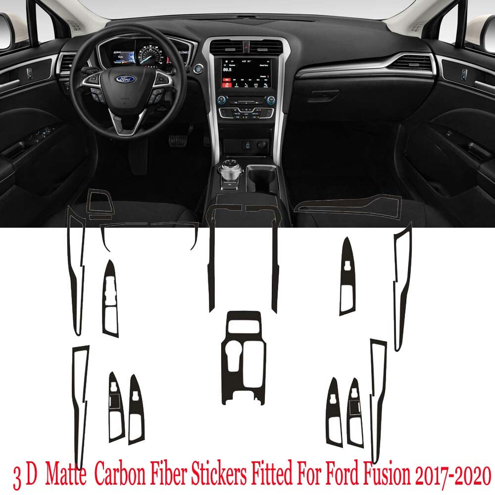 Interior Center Console Carbon Fiber Molding Sticker Decals For Ford Fusion 17+