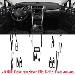 Interior Center Console Carbon Fiber Molding Sticker Decals For Ford Fusion 17+