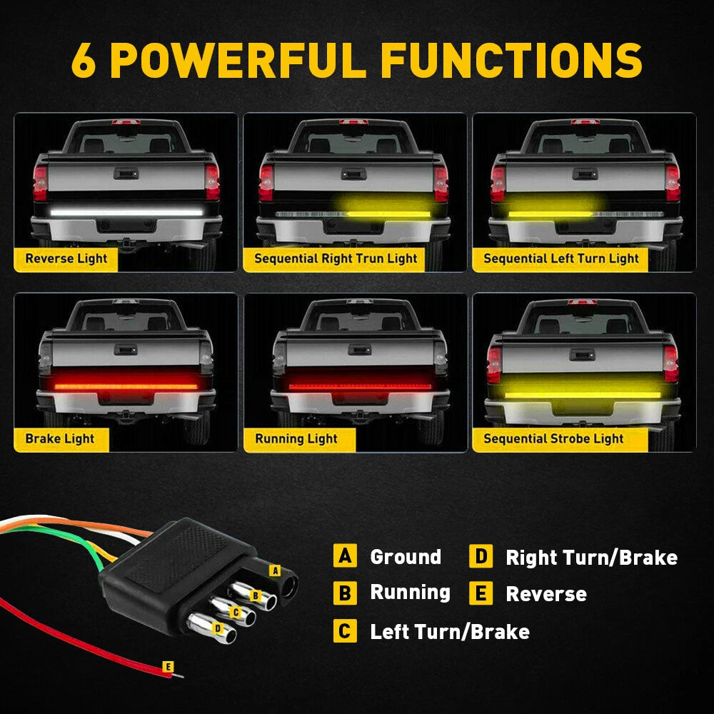 48" Inch Truck Tailgate Strip LED Sequential Brake Signal Reverse Tail Light Bar 6B93BC-57