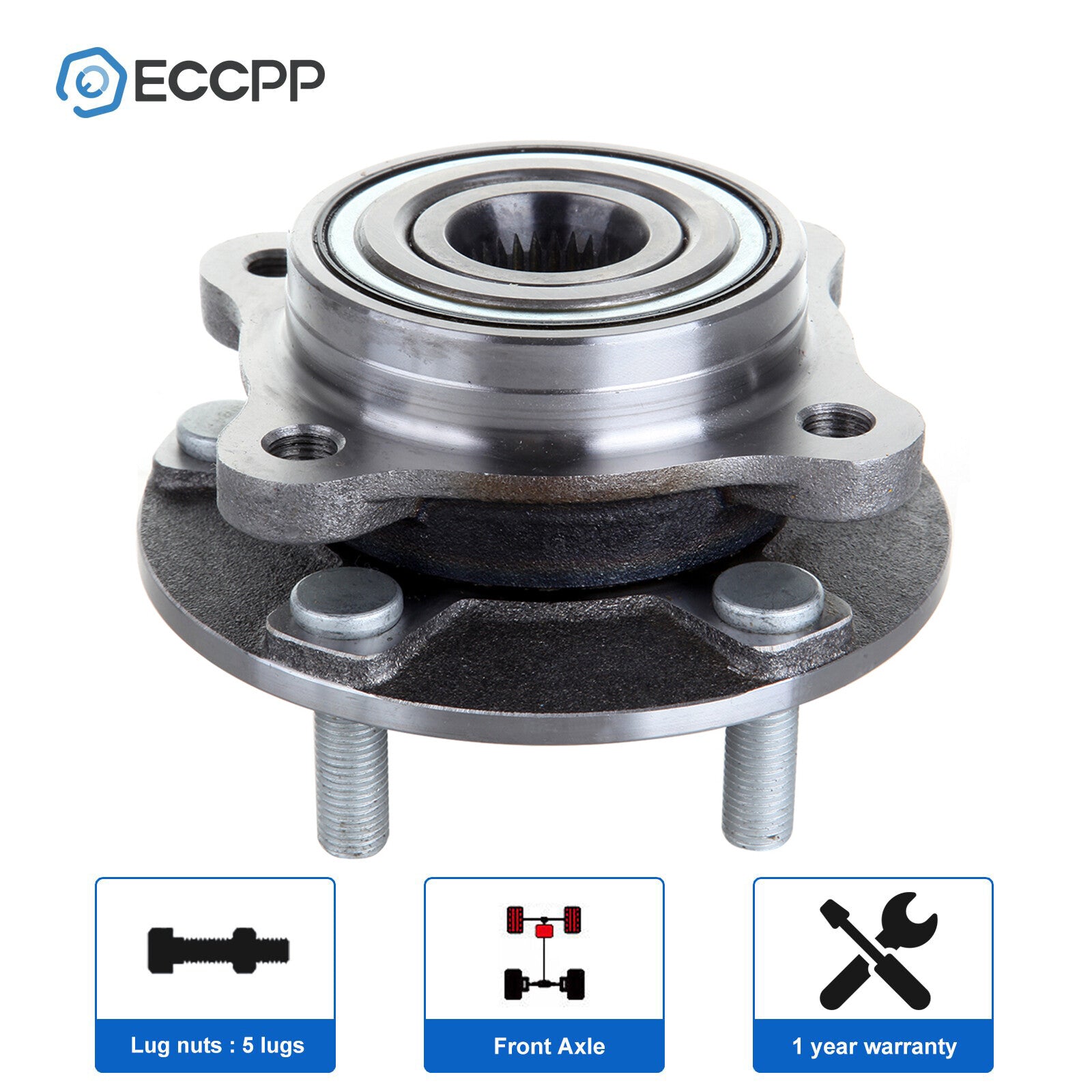 1Pc Wheel Hub Bearing Front AWD For Mitsubishi 3000GT Lancer Evolution NON-ABS 6B93BC-57