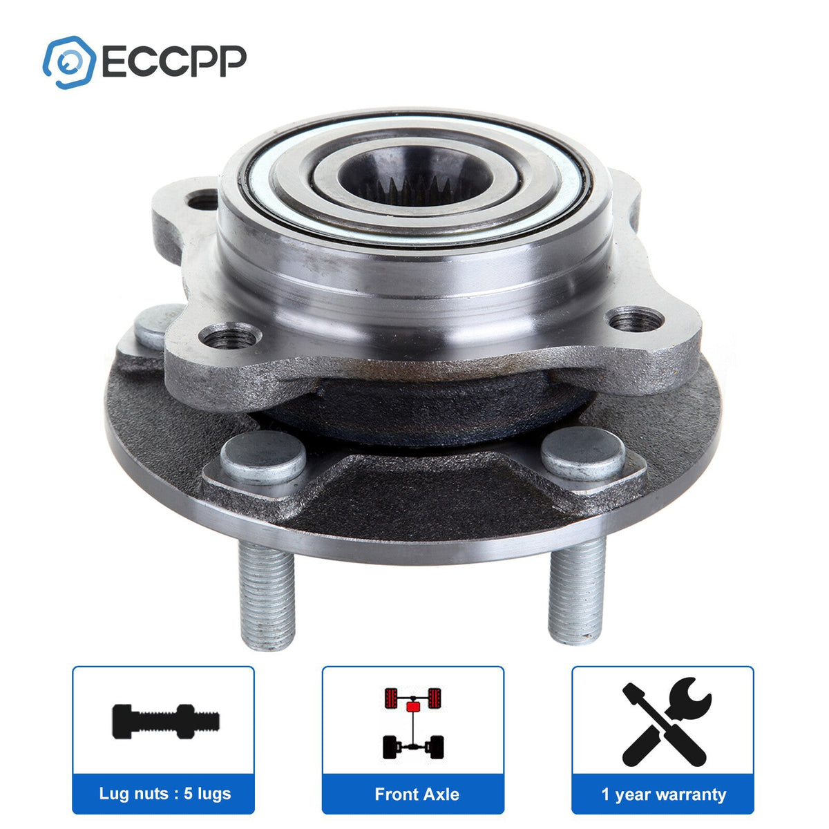 1Pc Wheel Hub Bearing Front AWD For Mitsubishi 3000GT Lancer Evolution NON-ABS 6B93BC-57