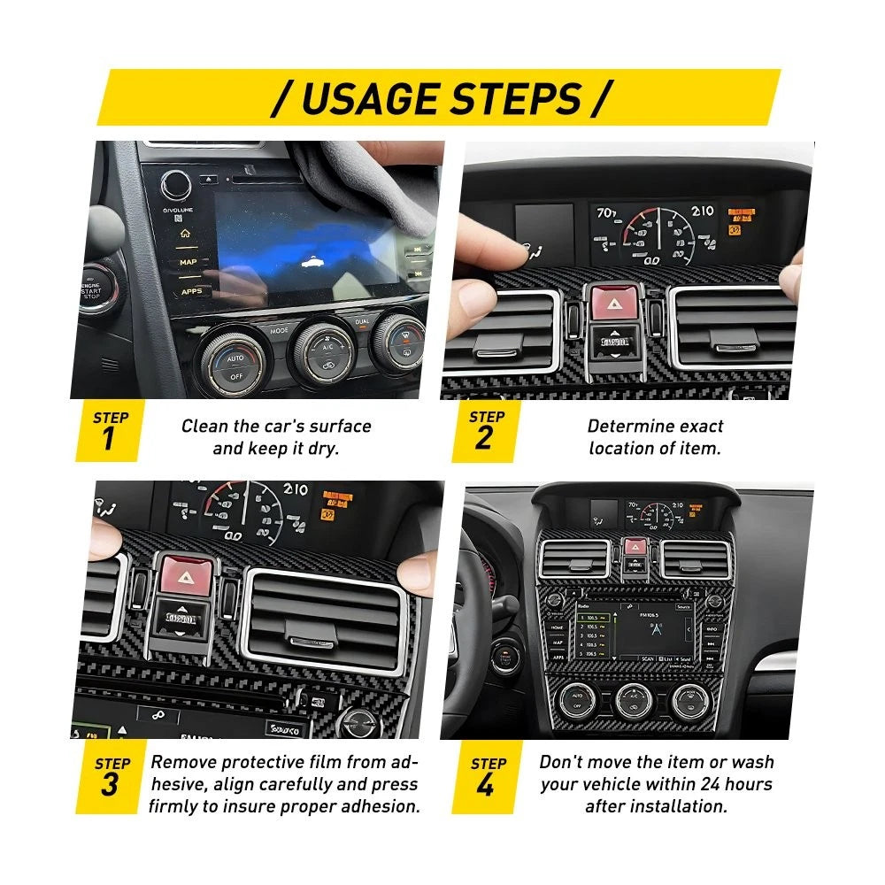 Center Control Set Trim Carbon Fiber Interior For Subaru WRX Saloon 2015-2021 EA 6B93BC-57