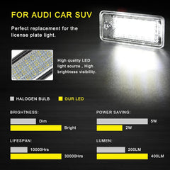 LED License Plate Light For Audi A3 A4 S3 S4 A6 S6 Q7 RS4 CANBUS Error Free USEA 6B93BC-57