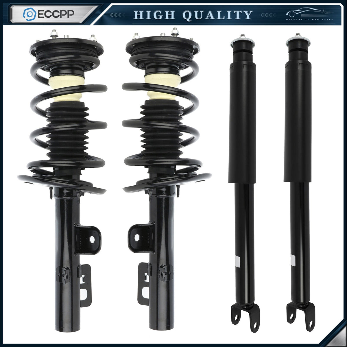 4X Front Complete Struts Mounts Spring & Rear Shock Fits For 2010-2011 Ford Flex 6B93BC-57