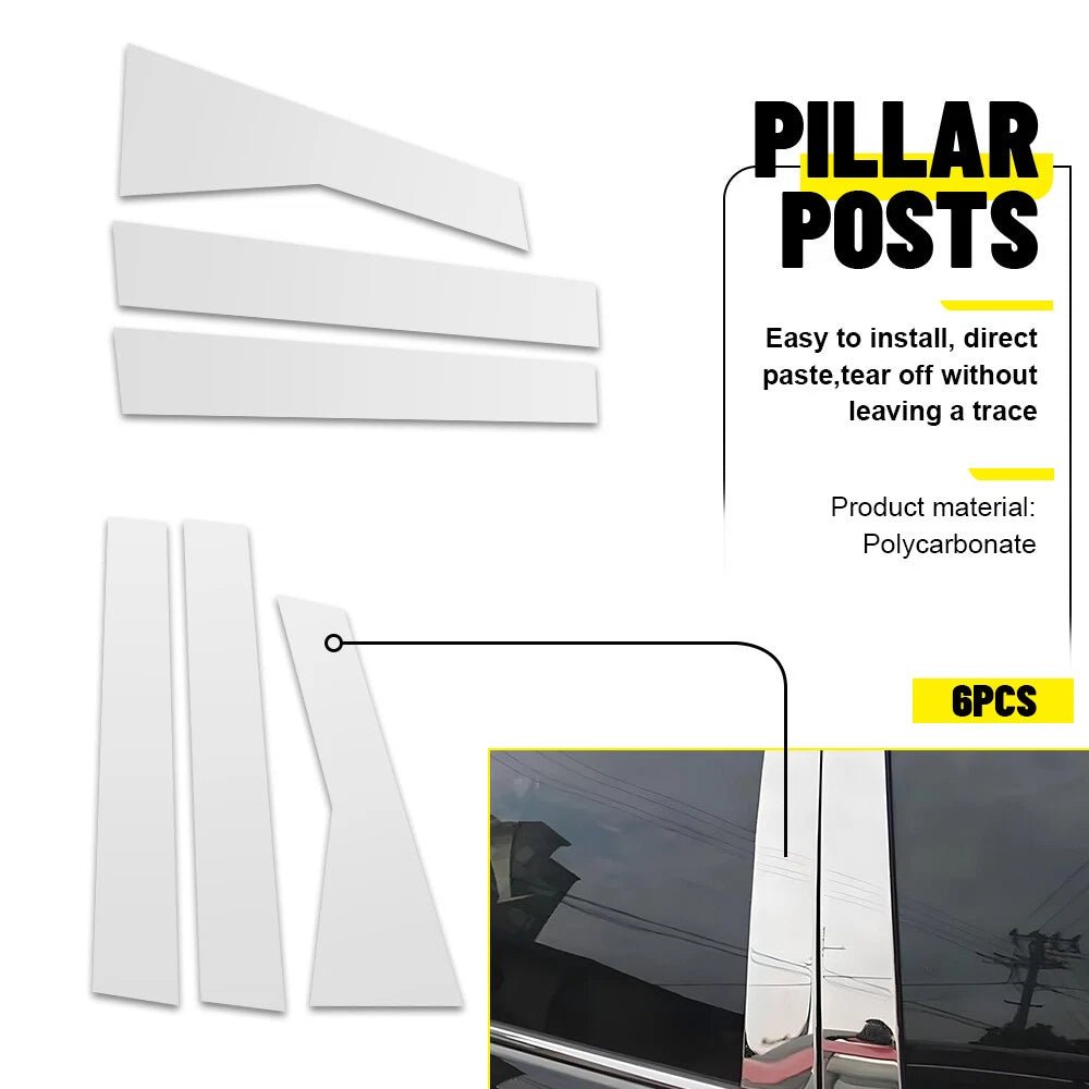 Chrome Color Pillar Posts for 2012-2016 Honda CRV 6pcs Set Door Trim Piano Decal 6B93BC-57