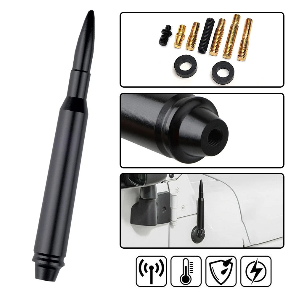 Car Short Bullet Antenna Mast Radio For Jeep Wrangler JK TJ 1997-2021 Ford F150 6B93BC-57
