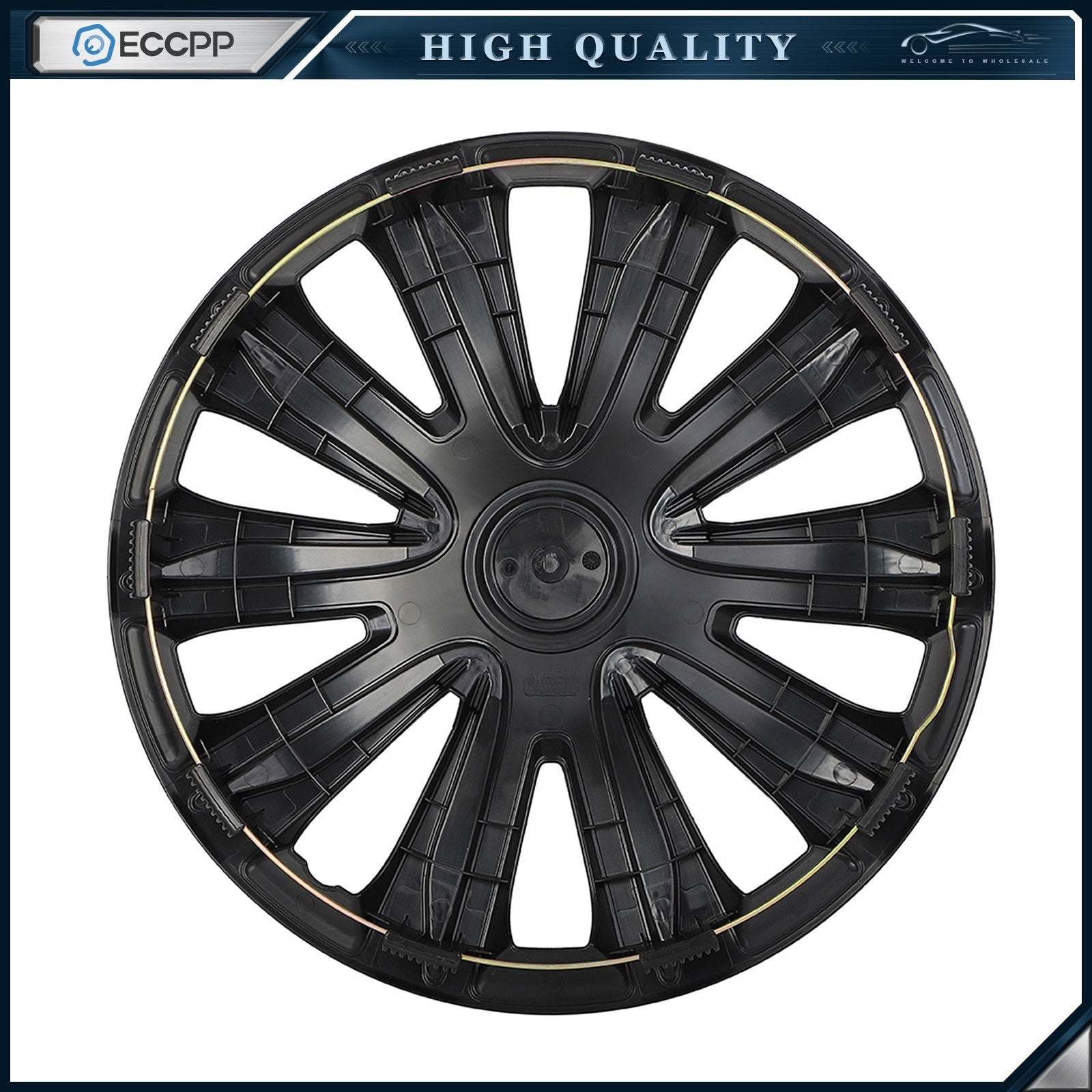 ECCPP 4 Pcs Wheel Covers Kit Black For R17 Tire Snap On Wheel Hub Caps 17 inch ECCPP