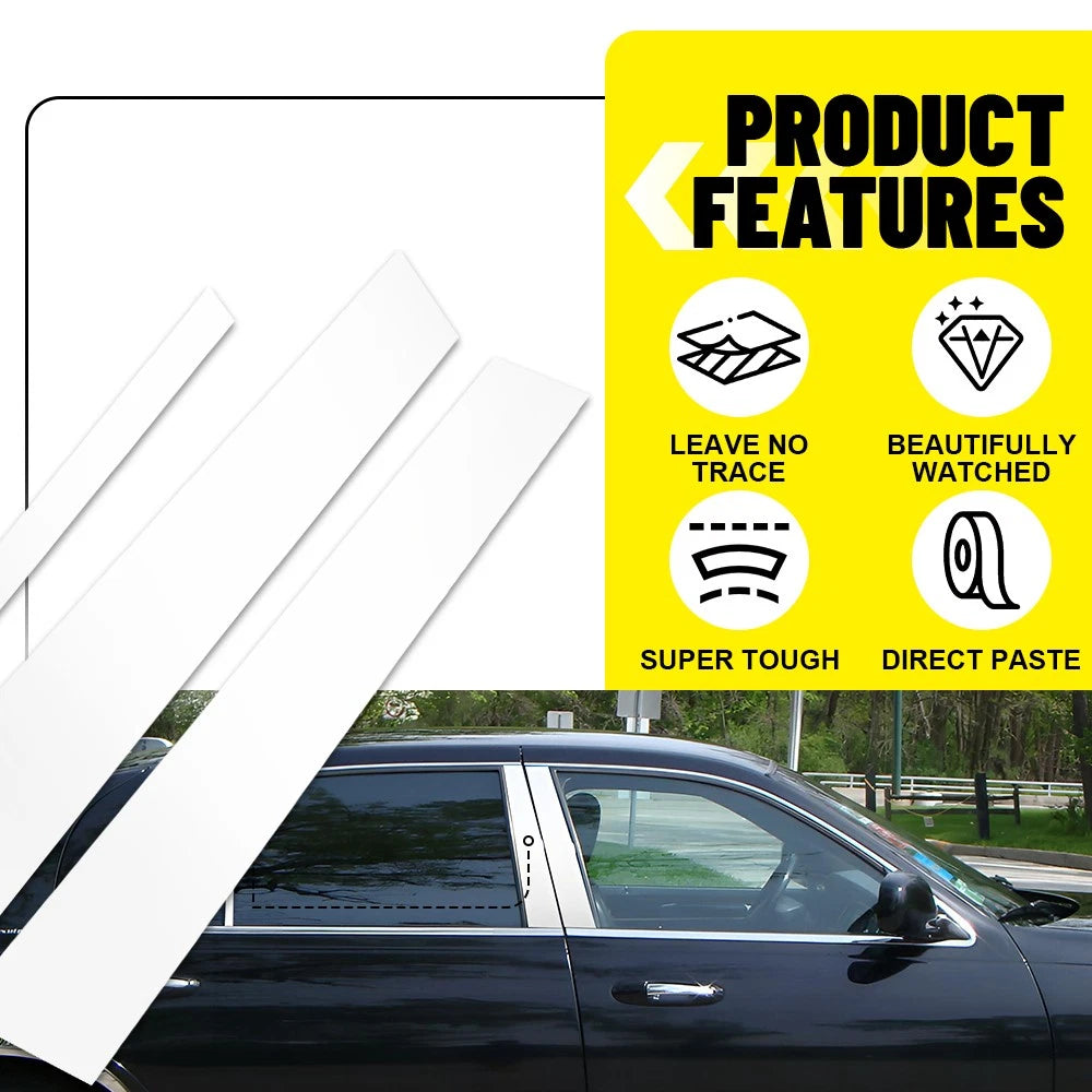 6pcs Chrome Pillar Posts Door Side Trim Cover Fit For Lincoln Town Car 1998-2011 6B93BC-57