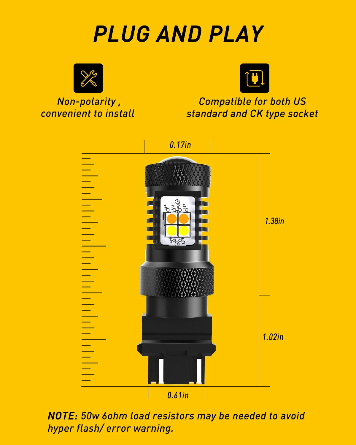 AUXITO 3157 LED Switchback Dual Color White Yellow amber Turn Signal Light 16K A AUXITO