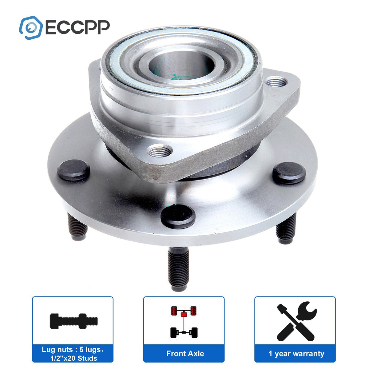 1Pc Front Wheel Hub Bearing Assembly For 1994-1997 1998 1999 Dodge Ram 1500 4WD KOEEP