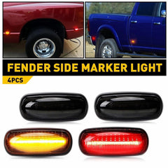 4X For Dodge Ram 2500 3500 03-09 Dually Bed LED Side Fender Marker Light Smoke A 6B93BC-57