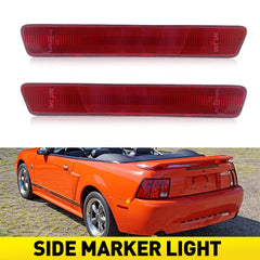 2x For 1999-2004 Ford Mustang Rear Red Lens Side Marker Light Housing Assembly A 6B93BC-57