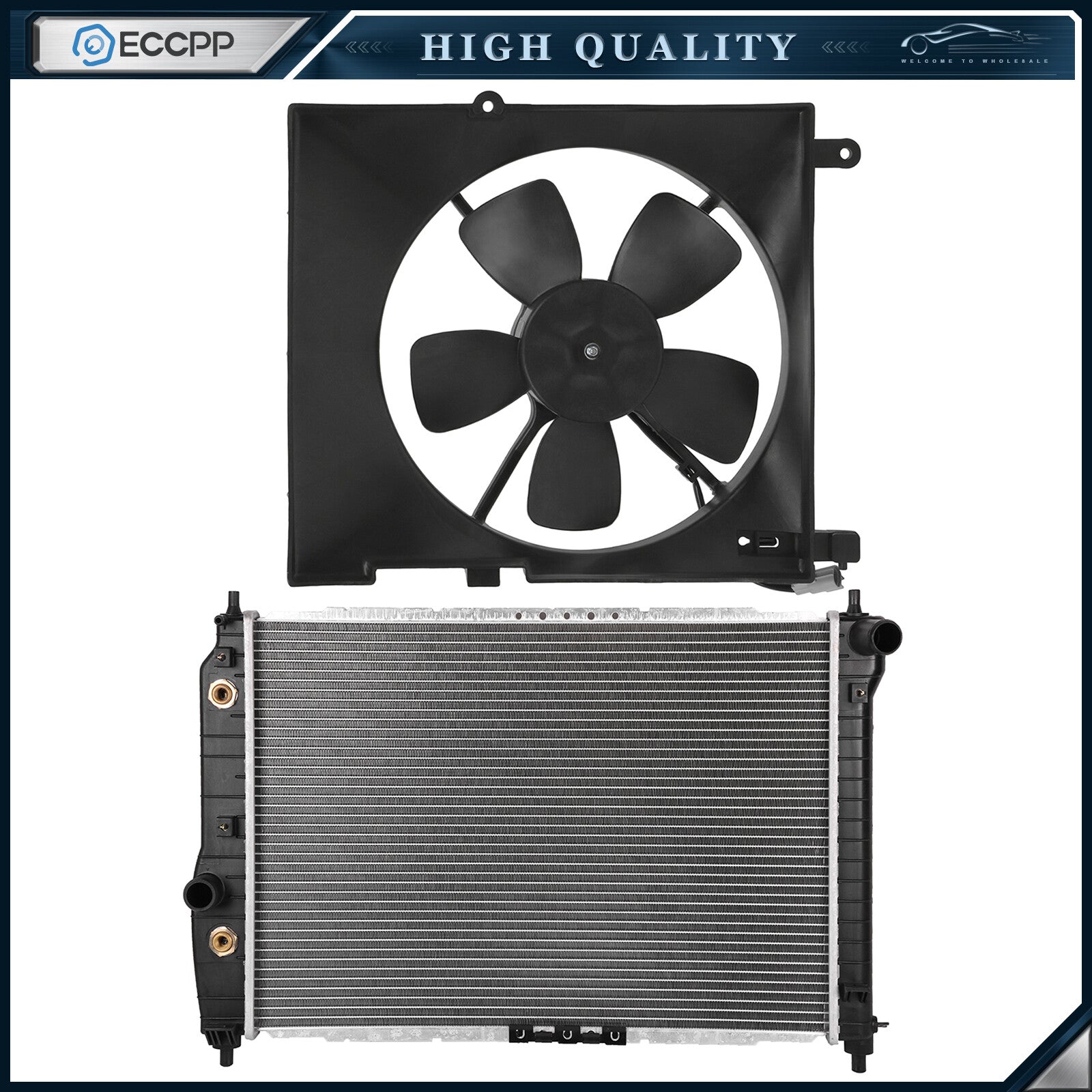Electric Engine Radiator Cooling Fan Kit For 2005 2006 2007 2008 Chevrolet Aveo 6B93BC-57