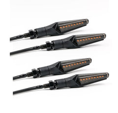 4PCS Smoke Motorcycle LED Turn Signal Light Flowing Water Sequential Indicator